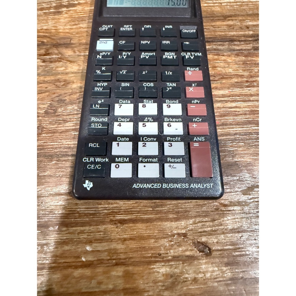 1995 Texas Instruments BAII PLUS Advanced Business Analyst Financial Calculator - Picture 4 of 4
